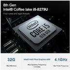 Beelink SEI Mini PC Intel 8th Gen 4 Cores i5 8279U 16GB DDR4 RAM 500GB NVMe SSD 4K Dual HDMI Mini Computer