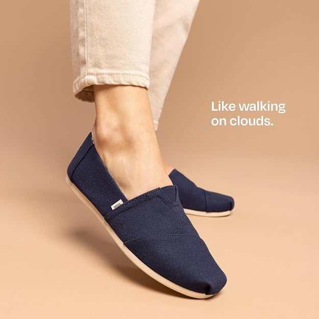 TOMS Women's Recycled Cotton Canvas Espadrille Flat Loafers