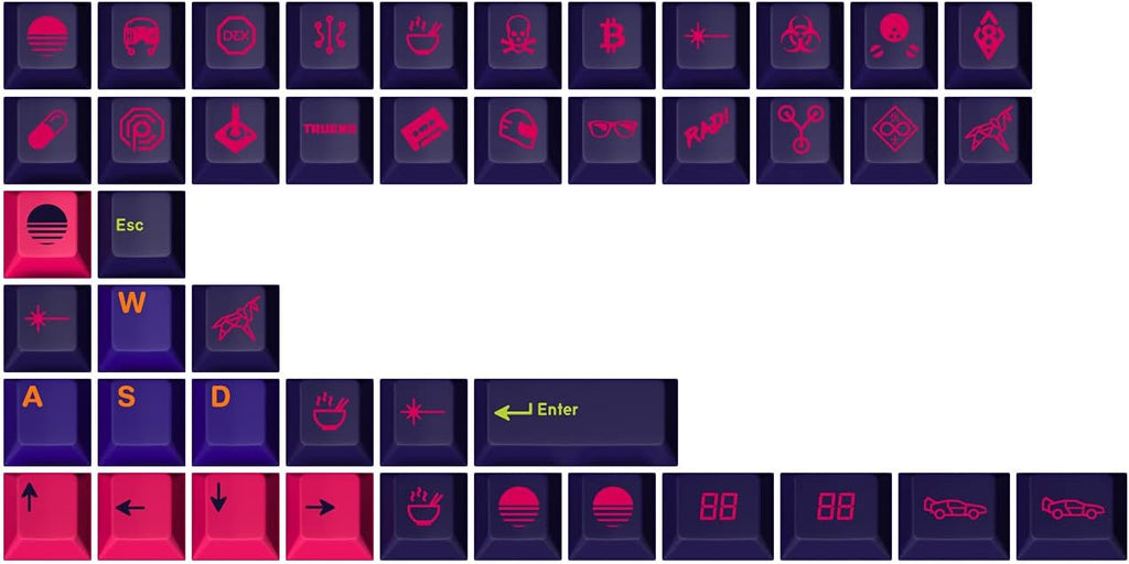 DROP + MiTo GMK Laser Custom Mechanical Keyboard Novelty Keycap Set  44-Keys Doubleshot ABS Cherry Profile