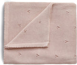 MUSHIE BABY BLANKET KNITTED POINTELLE BLUSH