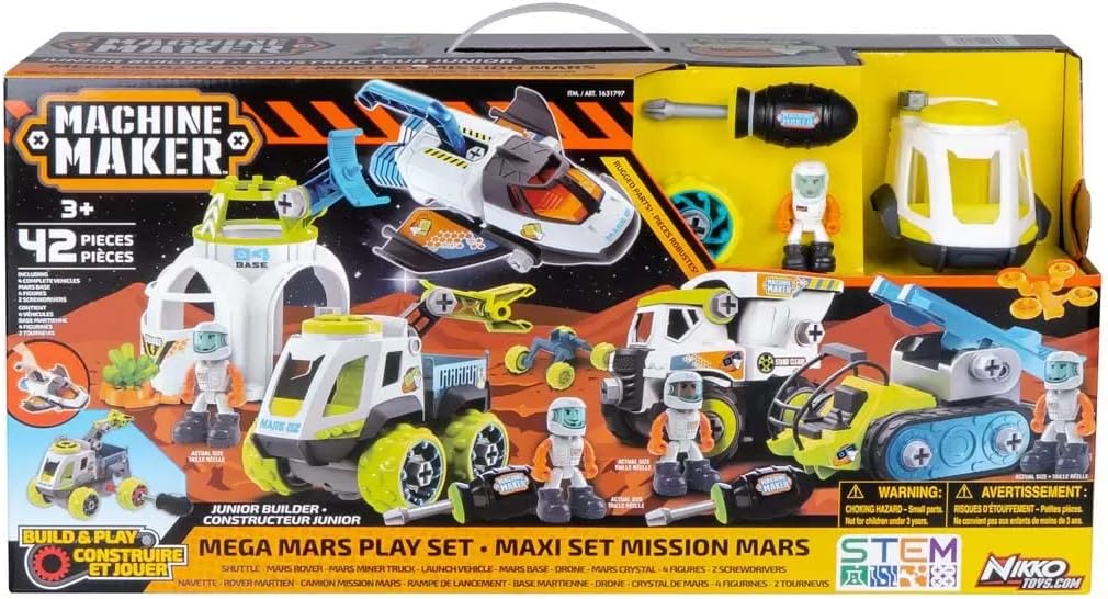 Machine Maker 1631797 Mission to Mars 42 Piece Play Set, Multicolor, H 58.5 x W 14.5 x D 29.5 cm Main image