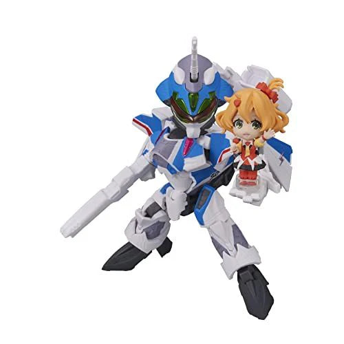 BANDAI SPIRITS TINY SESSION Macross Delta VF-31J Siegfried (Hayate Immelman Machine) with Freya Wion Approx. 100mm PVC & ABS Painted Movable Figure