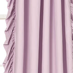 Lush Decor Reyna Ruffle Window Curtain Panel Set, Pair, 54" W x 84" L, Lilac - Flowy Curtain Set - Romantic Ruffle Curtains for Bedroom, Living room, or Dining Room - Farmhouse & Cottage Home Decor