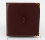 CARTIER Burgundy Wallet gold Metal trim