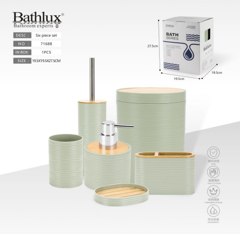 Bathroom Set 6pc Bathlux Green  71688 Main image