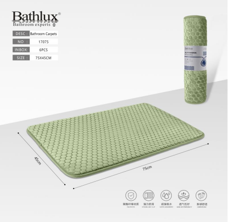 Bathlux 17075 Floor Mat Green 45X75cm