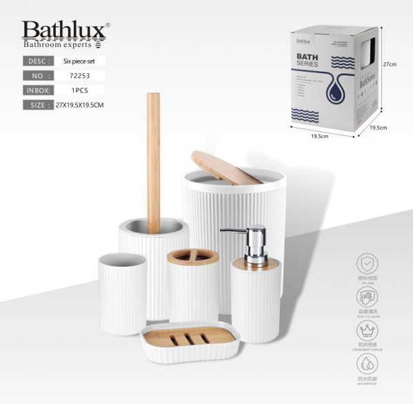 Bathroom Set 6pc Bathlux White 72253 Main image