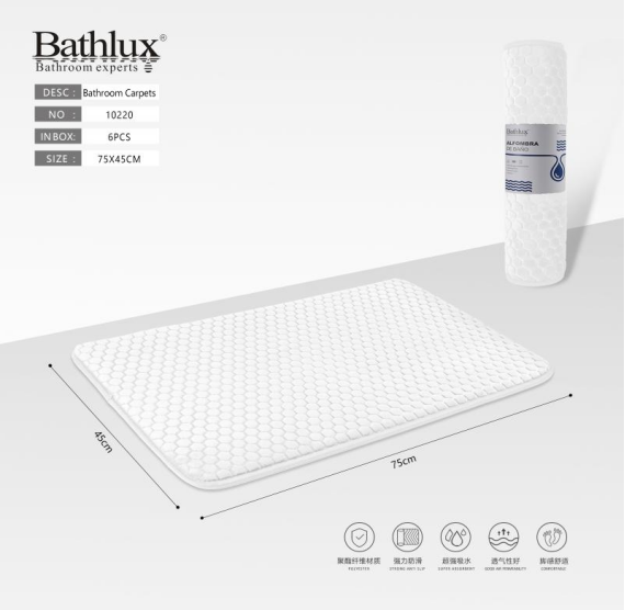 Bathlux 10220 Floor Mat White 45X75cm Main image
