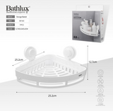 Bathlux 30163 Wall Mounted Shower Corner Shelf With Suction Cups