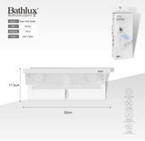 Bathlux 30182 Suction Toilet Roll Holder Double