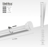 Bathlux 20335 White Adjustable Tension Shower Curtain Rod 70 To 120cm