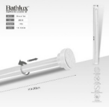Bathlux 20336 White Extendable Shower Curtain Rod 110 To 200cm