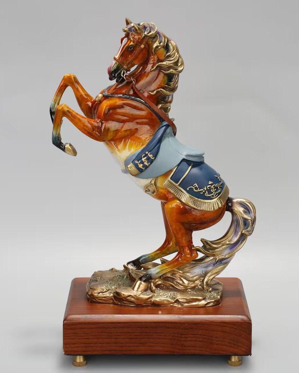 Brass Prancing Horse Statue 44 x 22 x 66 cm Main image