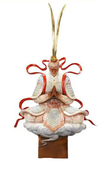 Brass Sun Wukong Cross Legs Statue 31 x 26 x 60 cm Main image