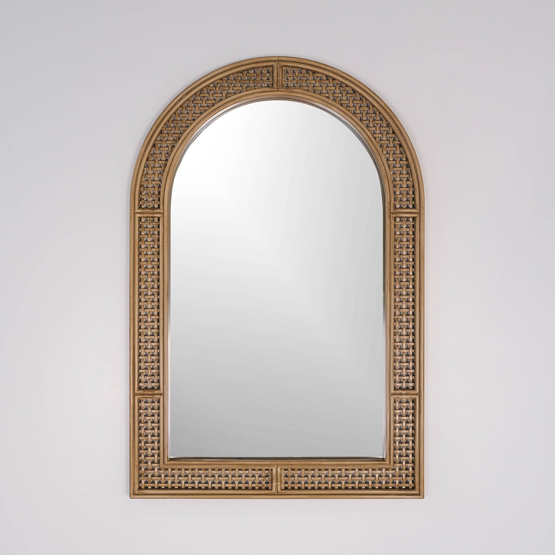 Wall Mirror Rattan Look Archway 60 x 90 cm Main image