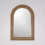 Wall Mirror Rattan Look Archway 60 x 90 cm