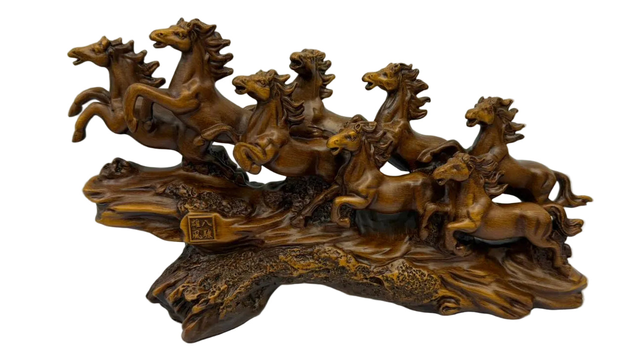 Resin 8 Horses on Stand Statue Main image