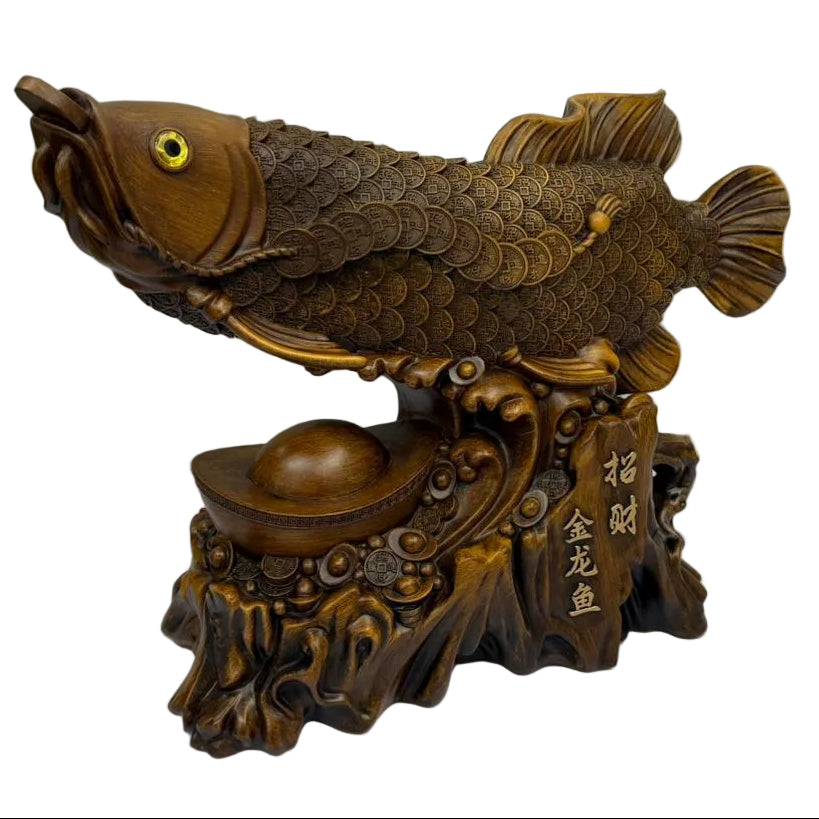 Resin Carp on Stand Statue Main image