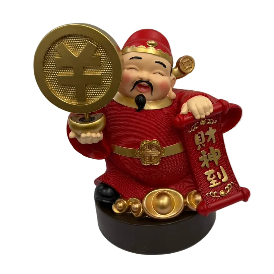 Resin Fortune God with Spinning Coin Sign Statue Main image