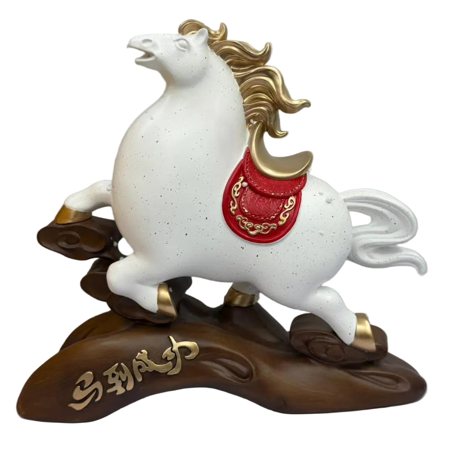 Resin Bulky White Horse Statue Main image