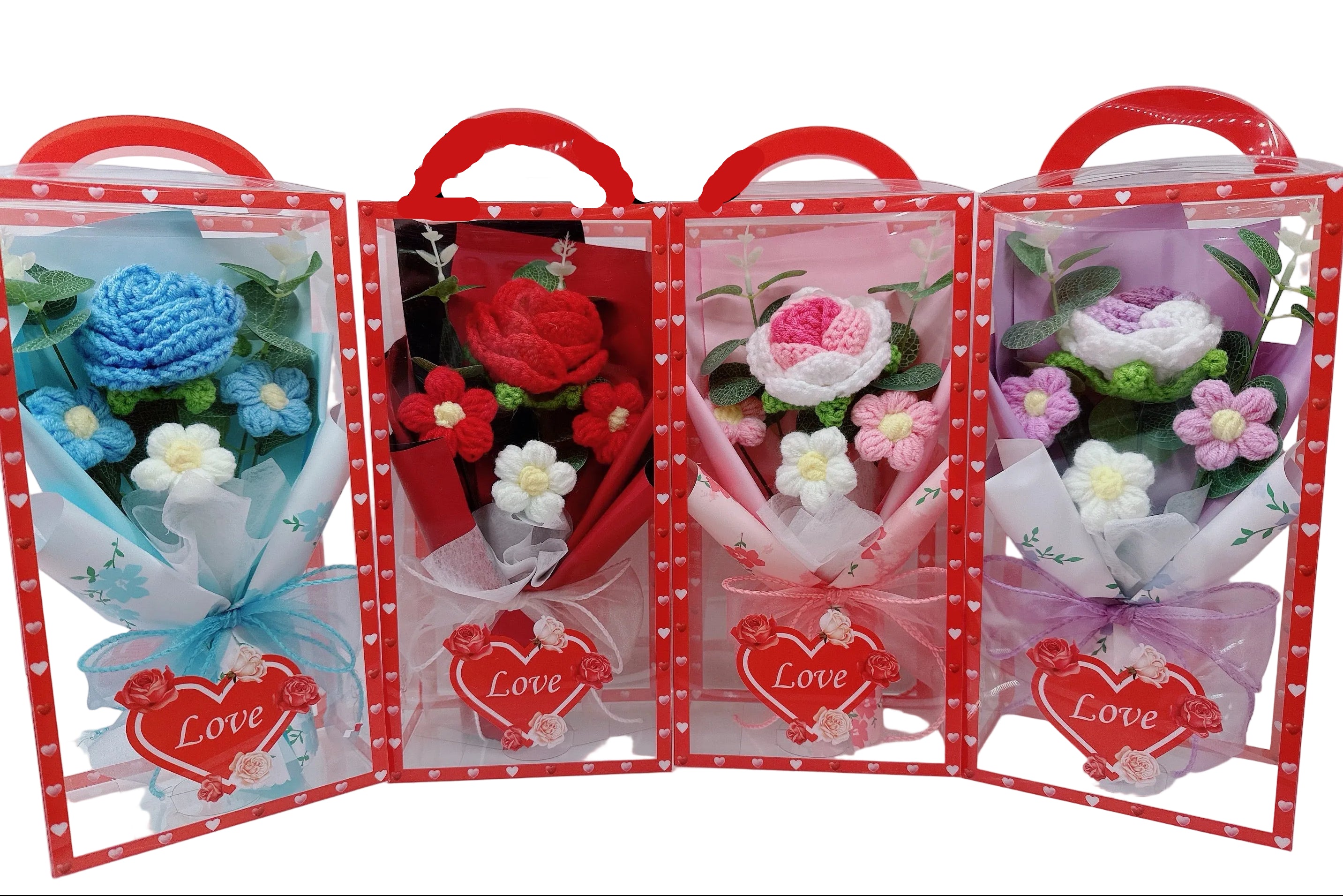 Flower Gift Knitted Rose