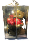Flower Gift Teddy Bear with Rose Basket