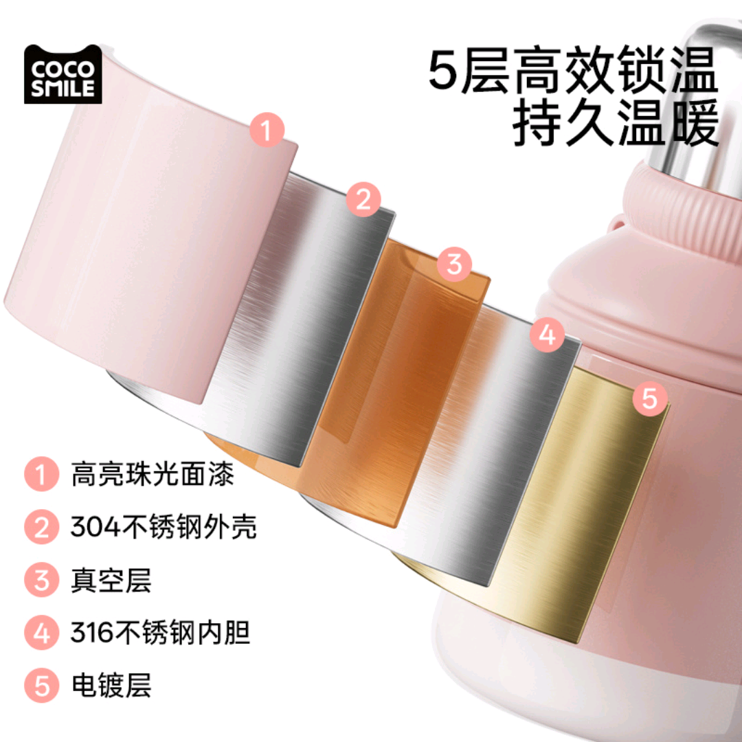 1000ml Water Tumbler with Handle, Cup & Press Lid - YD8912