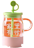 850ml Glass Water Mug with Straw