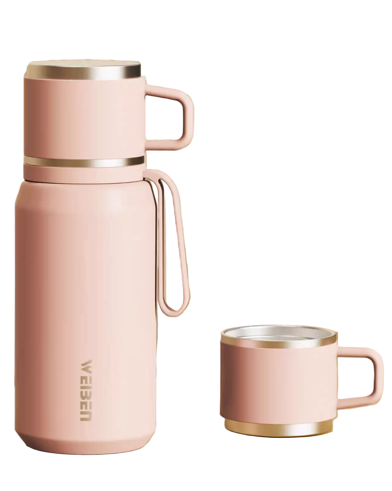 600ml Water Flask with Cup & Strap