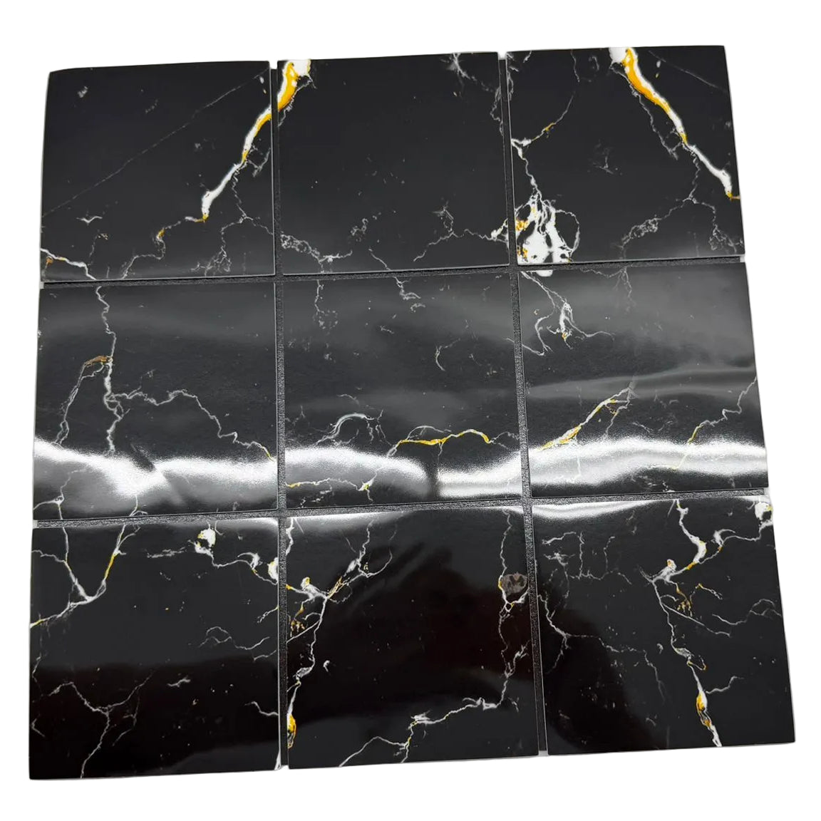 30x30cm Wall Sticker 3x3 Black Marble Squares Main image
