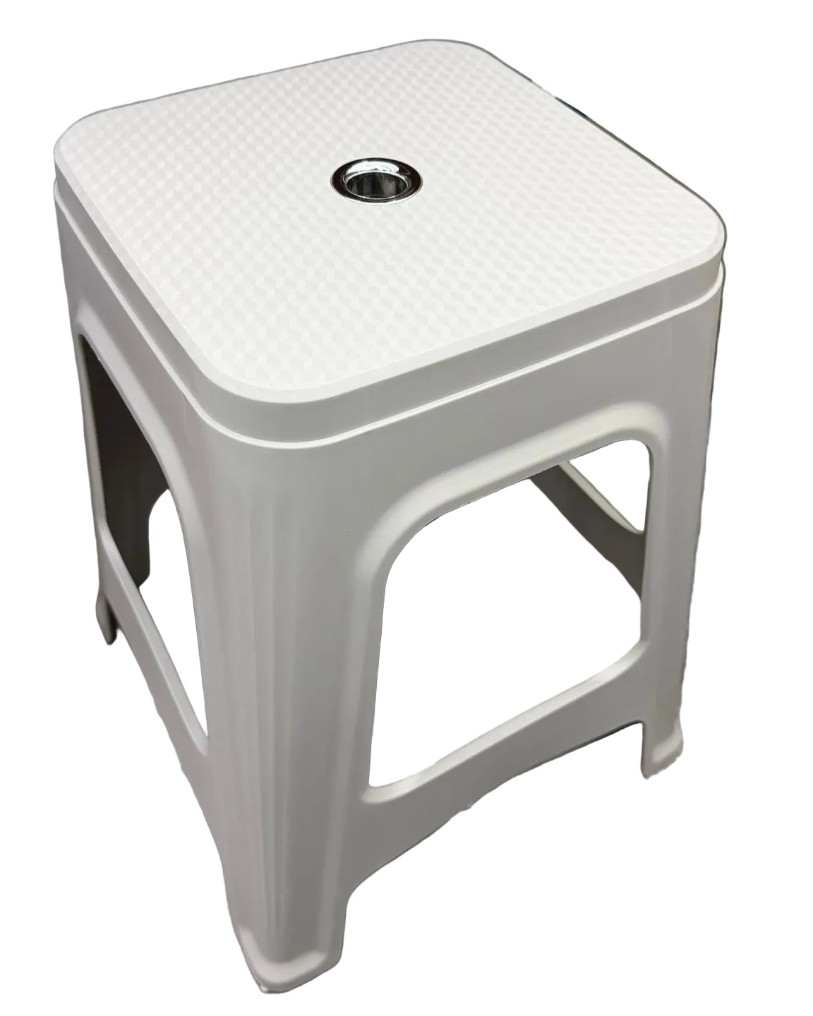 Square Stool with Silver Ring Main image