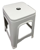 Square Stool with Silver Ring