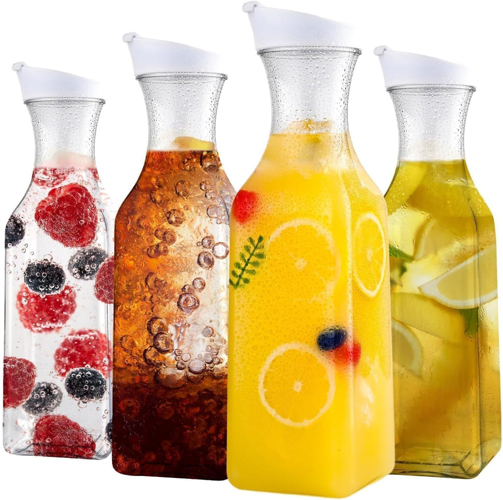 1600ml Clear Square Water Flask - Thin Neck