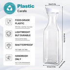 1600ml Clear Square Water Flask - Thin Neck