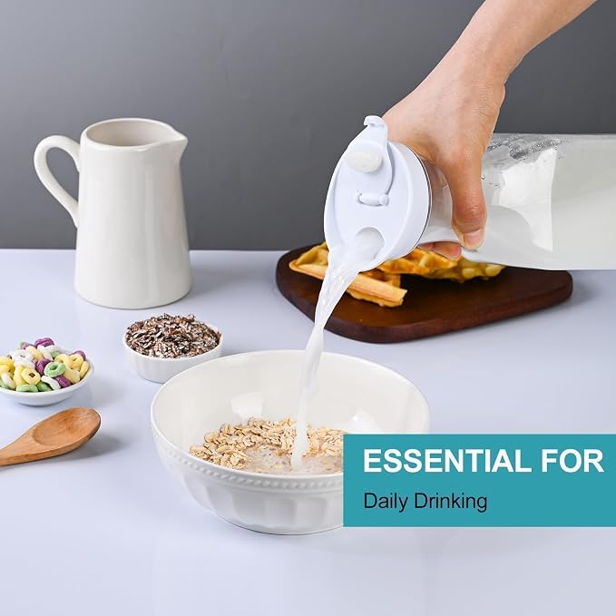 1600ml Clear Square Water Flask - Thin Neck