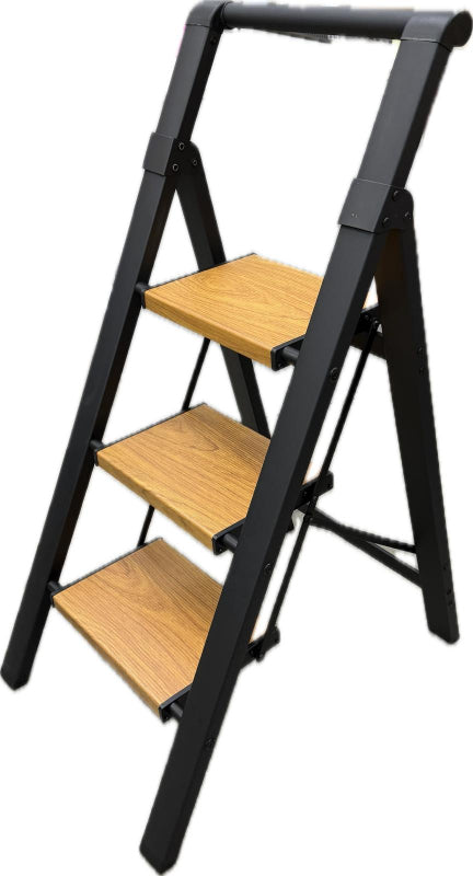3 Step Ladder in Brown and Black Main image