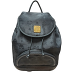 MCM A5578 Black Nylon And Leather Monogram Backpack