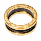 18K Gold And Black Ceramic B.Zero1 Two Band Ring 9.8GM