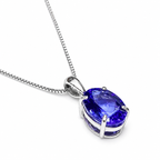 PT850 PT900 Tanzanite 1.626CT Pendant Necklace 3.1G 46cm