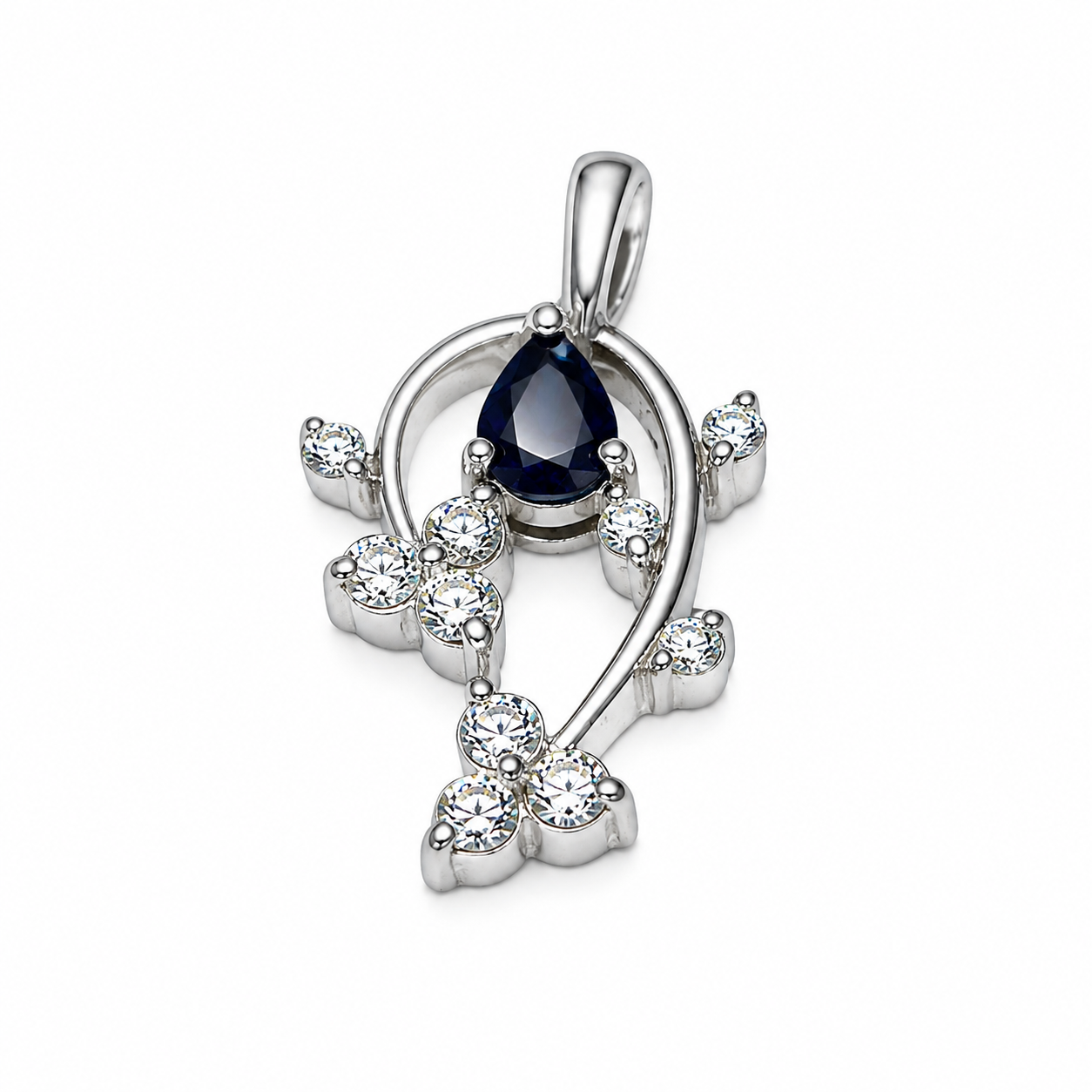 750WG Blue Sapphire And Diamond Pendant 2.6GM