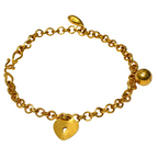 916YG Link Bracelet With Dangling Charms 7.1GM