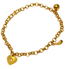916YG Link Bracelet With Dangling Charms 5.8GM