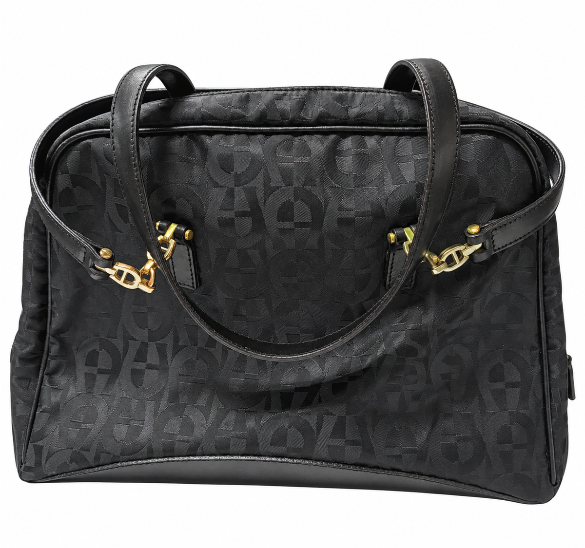 Aigner Vintage Monogram Jacquard Handbag Satchel