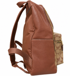 Coach F58314 Large Charlie Backpack Signature Coated Canvas Khaki Saddle Brown