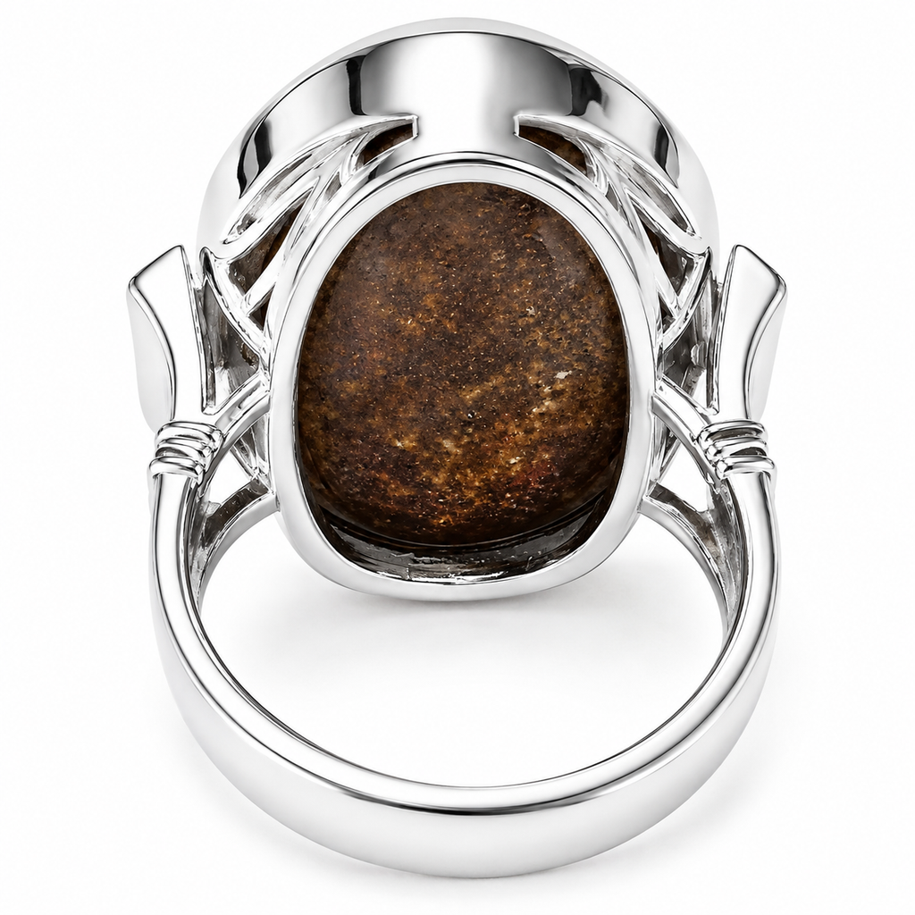 PT900 Cabochon Cut Opal And Diamond Cocktail Ring 19.0G Size 17