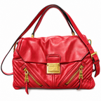 MIU MIU Quilted Nappa Leather Biker Tote