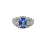 PT900 Natural Tanzanite & Diamond Ring