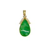 850 Yellow Gold Natural Jadeite (Type-A) & Diamond Pendant