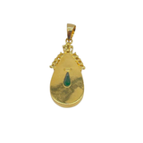 850 Yellow Gold Natural Jadeite (Type-A) & Diamond Pendant