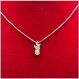 PT900/850 Natural Cat’s Eye & Diamond Necklace